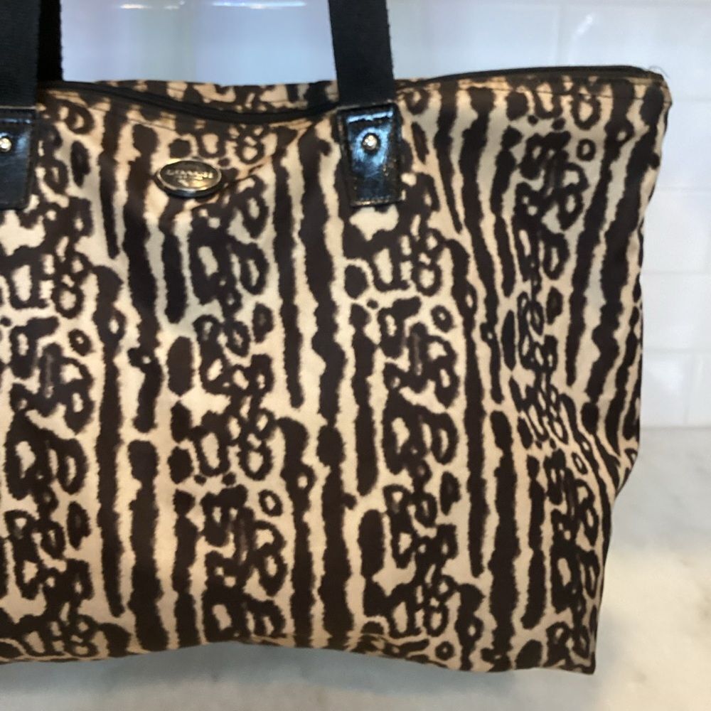 Coach Bag Purse Handbag Pocketbook Ocelot Print Nylon Travel Weekend Travel Bag - Picture 3 of 13